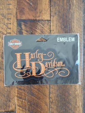 Harley-Davidson Black and Orange Script Emblem Patch